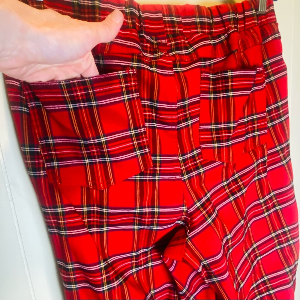 Like An Angel Red Plaid Punk Rock Joggers With Zipper Legs Womens Plus Size 1X - Picture 5 of 9